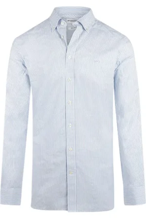 McGregor Sretch Oxford Shirt Small Stripe Light Blue