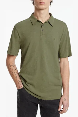 John Varvatos Victor Ss Slub Ctn Polo Wpeace Sign Emb Legume