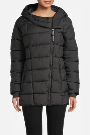 DKNY Asym Zipfrt Packable Black