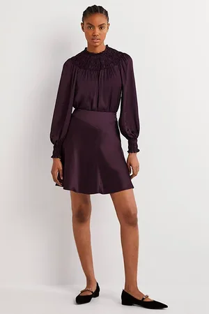 Boden Satin Bias-cut Mini Skirt Ber