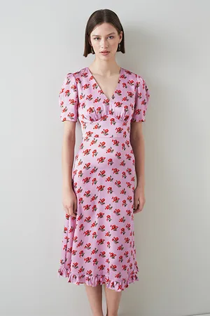 LK Bennett Elson Midi Dress Lavender