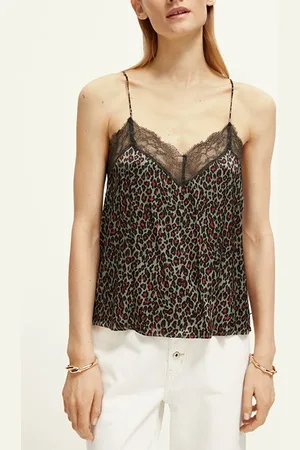 Scotch&Soda Camisole With Lace Detail Creatures Of The Night Field Green