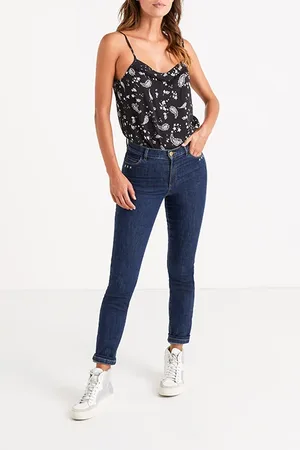 ICODE Dark Authentic Blue Embroidered Star Skinny Jeans