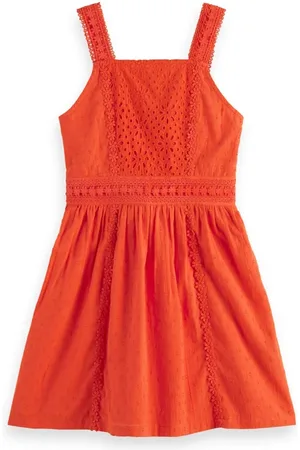 Scotch&Soda Broderie Anglaise Tape Detail Dress Strawberry