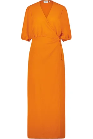 ANOTHER LABEL Camille Bubble Dress S/s Harvest Pumpkin