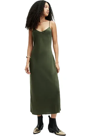 AllSaints Bryony Dress Forest Green