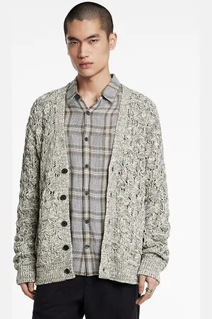 John Varvatos Mothe Regular Fit Cardigan Deep Olive