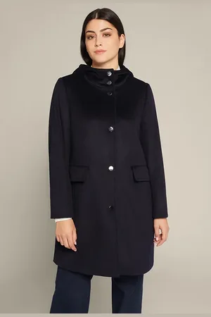 Elena Miro Duffle Coat In Luxury Worsted Cloth Blue