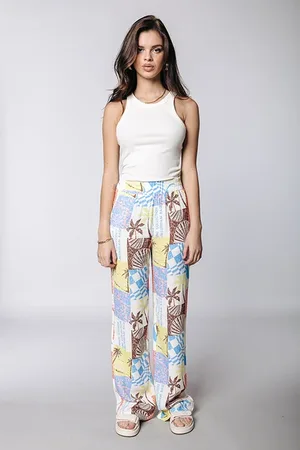 Colourful rebel Melody Patchwork Straight Pants Multicolor