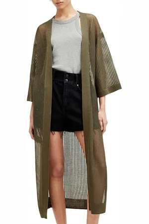 AllSaints Misha Kimono Khaki Green
