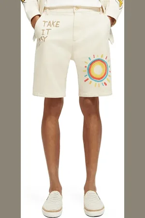 Scotch&Soda Fave - Placement Printed Organic Cotton Twill Short Yellow E