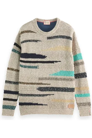Scotch&Soda Melange Jacquard Striped Crewneck Pullover Combo A