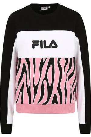 Fila Emerin Blocked Crew Sweat Black-peony Allover-bright White