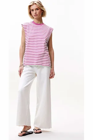 Catwalk Junkie Folded Shoulder Singlet Super Pink