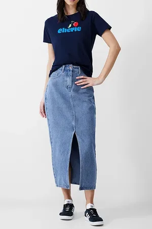 French Connection Denim Midi Skirt Vintage
