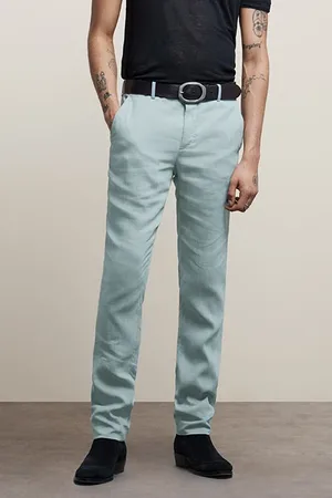 John Varvatos Slim Fit Pants With Welt Hip Pocket And Pond Blue