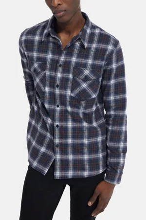 The Kooples Chemise Droite A Carreaux Avec Poche Plaquees Bottle Green