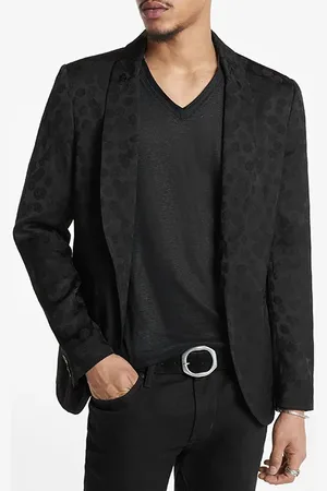 John Varvatos Slim Fit Shawl Lapel Jacket With Double Black