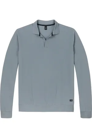 Wahts Barnett | Longsleeve Retro Poloshirt Chalk Blue