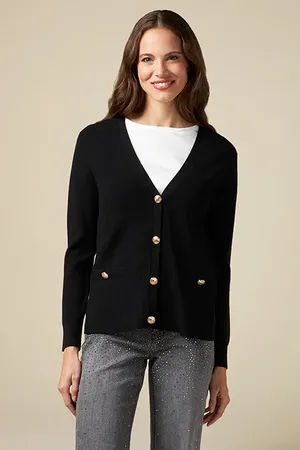 Oltre Cardigan With Uniform Button Black