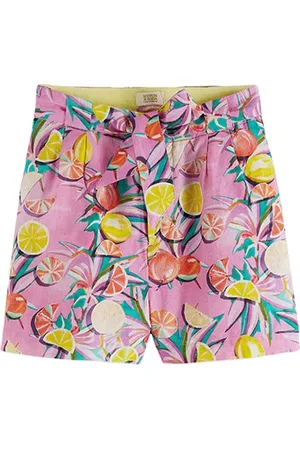 Scotch&Soda High Rise Casual Printed Shorts Citrus Squash Orchid