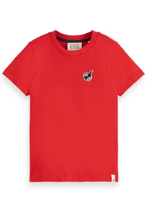 Scotch&Soda The Free Spirit Peace Bird T-shirt In Organic Cotton Amp Red