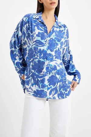 French Connection Bailee Delph Popover Blue Depths