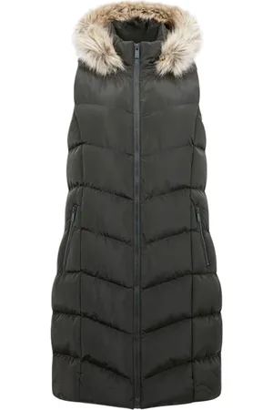 French Connection Fur Chev Mix Gilet M Khaki