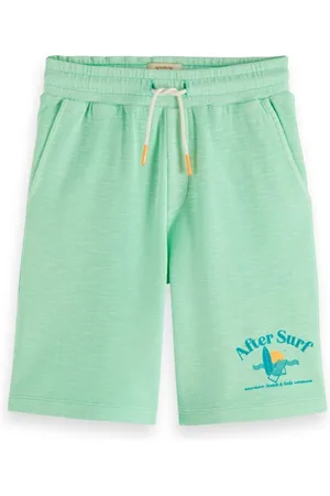 Scotch&Soda Mid-length - Garment-dyed Felpa Sweatshorts Tropical Mint