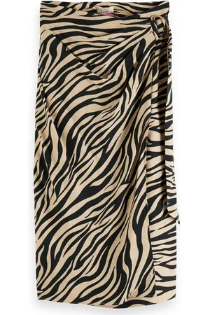 Scotch&Soda High Rise Wrap Midi Skirt Tiger