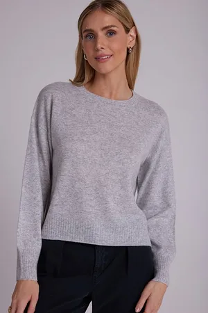 Bella Dahl Crew Neck Rib Pullover Heather Fog