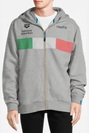 Arena Fin Hooded Jacket Panel Medium Grey Heather Fina
