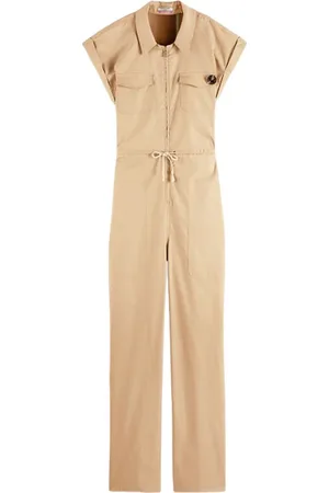 Scotch&Soda Military Jumpsuit In Organic Cotton Soft Sand