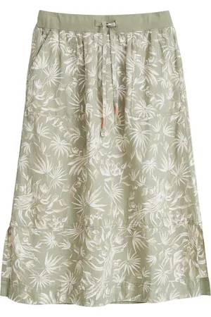 White Stuff Effie Linen Skirt Green Mlt