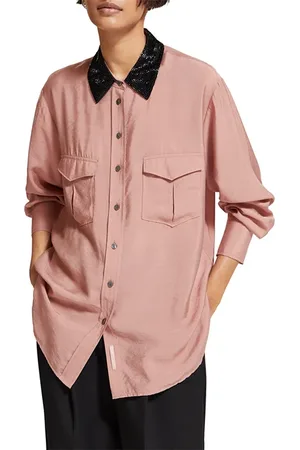 Scotch&Soda Relaxed Fit Shirt With Beaded Collar And Chest Pockets Dusty