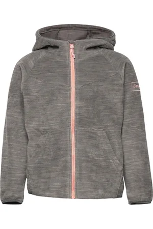 Bergans Hareid Youth Girl Jkt Solid Dark Grey Melange / Pastel Pink