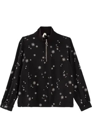 ICODE Black Snowflake Print Blouse