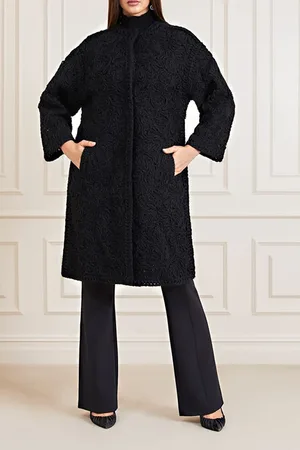 Guess GUESS Braid Coat Jet Black Faux Fur