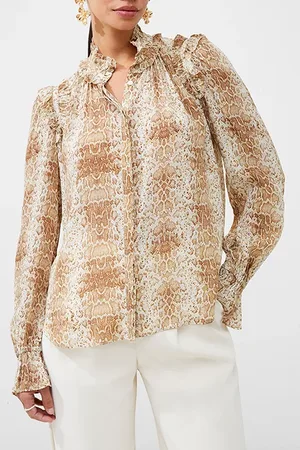 French Connection Snake Smooth Gtte Ruffle Shirt Misc.