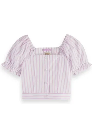 Scotch&Soda Striped Linen Blend Top Orchid Stripe