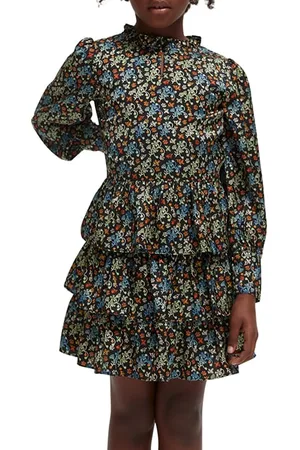Scotch&Soda Girls All-over Printed Long-sleeved Dress In Recycled Polyes