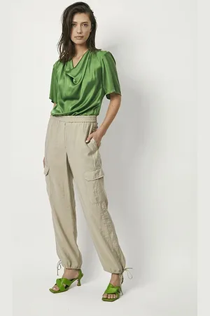 Dante 6 Keswick Silk Drapey Top Basil Green