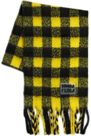 Bimba y Lola Yellow Checked Scarf