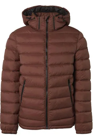 No Excess Jacket Short Fit Hooded Recycled Padding Brandy