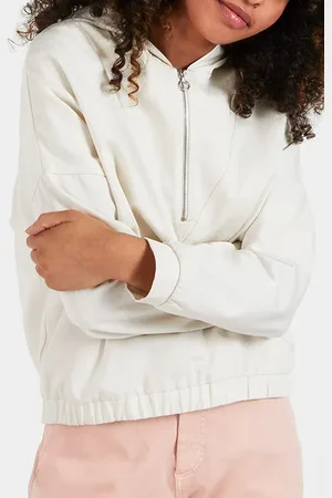 ICODE Off-white Hooded Zipped Blouse