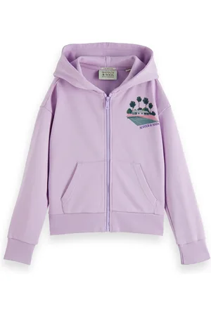 Scotch&Soda Girls Artwork Zip-through Hoodie Tie Dye