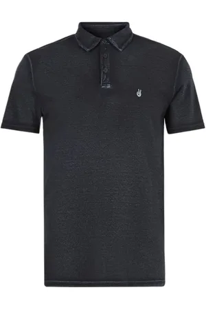 John Varvatos Soft Collar Pigment Rub Peace Polo Marine