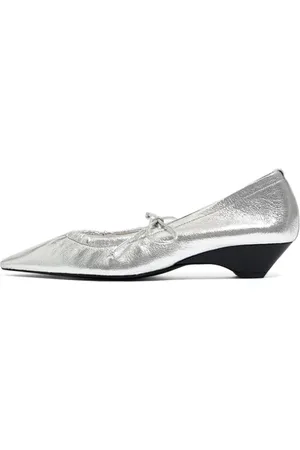 Bimba y Lola Silver Leather Court Shoe