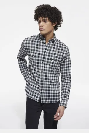 The Kooples Chemise Tissu Gauffre Avec Poches Plaquees Light Grey