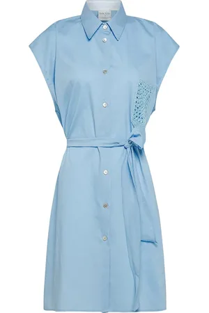FORTE FORTE Forte Forte "contemporary Popline" Oversized Belted Shirt Crochet Pocket